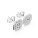 Emerald cut halo lab grown diamond stud earrings in gold by Signora Jewels