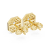Emerald cut halo lab grown diamond stud earrings in gold by Signora Jewels