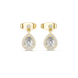 Pear halo lab grown diamond stud earrings in gold by Signora Jewels