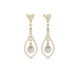 Pear halo lab grown diamond drop earrings in gold by Signora Jewels