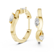 Gold marquise diamond hoop earrings for women