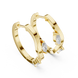 Gold marquise diamond hoop earrings for women