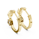 Gold marquise diamond hoop earrings for women