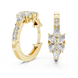 Pear diamond huggie hoop earrings in gold with round and pear shaped CVD diamonds by Signora Jewels