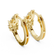 Pear diamond huggie hoop earrings in gold with round and pear shaped CVD diamonds by Signora Jewels