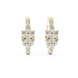 Pear diamond huggie hoop earrings in gold with round and pear shaped CVD diamonds by Signora Jewels