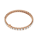 Rose gold bracelet with diamonds on a white background
