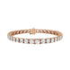 Rose gold bracelet with diamonds on a white background