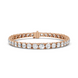Rose gold bracelet with diamonds on a white background