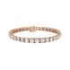 Rose gold bracelet with diamond accents on a white background