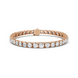 Rose gold bracelet with diamond accents on a white background
