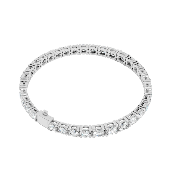 round diamond tennis bracelet in white gold