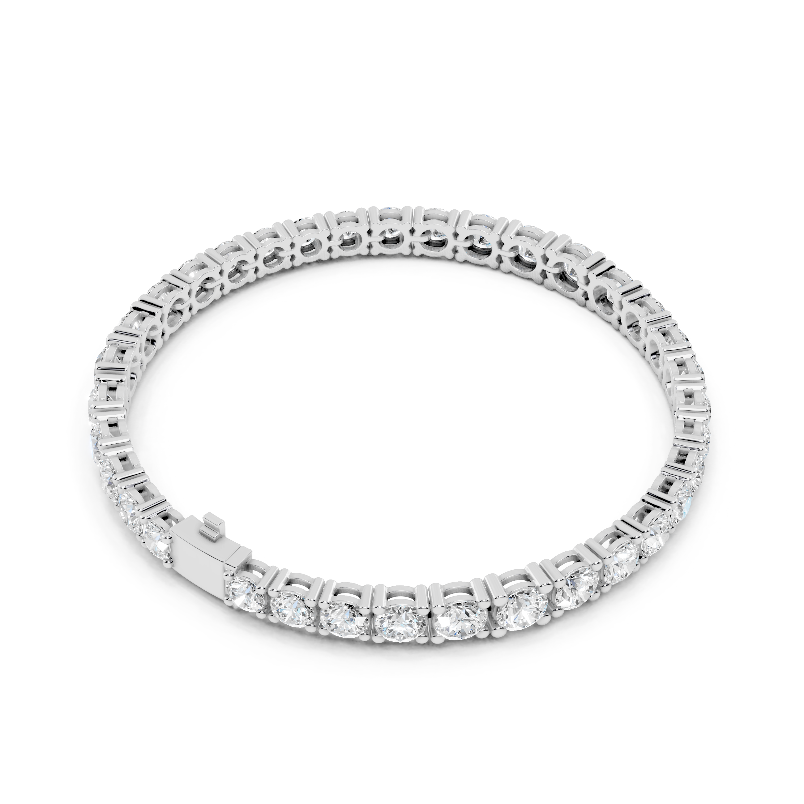 Diamond bracelet on a white background