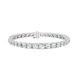 Silver bracelet with clear gemstones on a white background