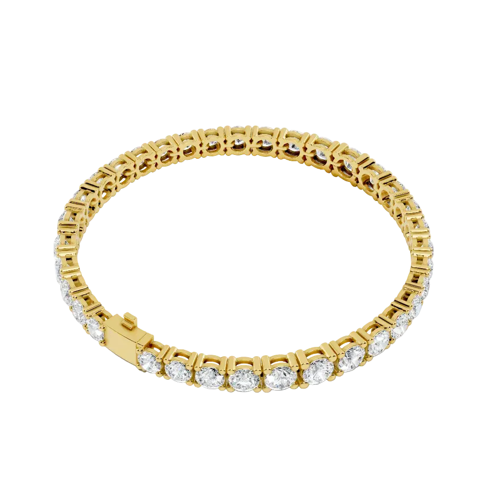 Gold bracelet with diamond accents on a white background