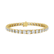 Gold bracelet with diamond stones on a white background