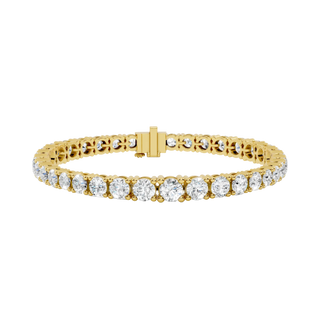 round diamond tennis bracelet in yellow gold
