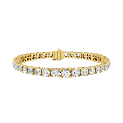 round diamond tennis bracelet in yellow gold
