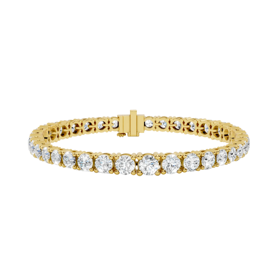 round diamond tennis bracelet in yellow gold
