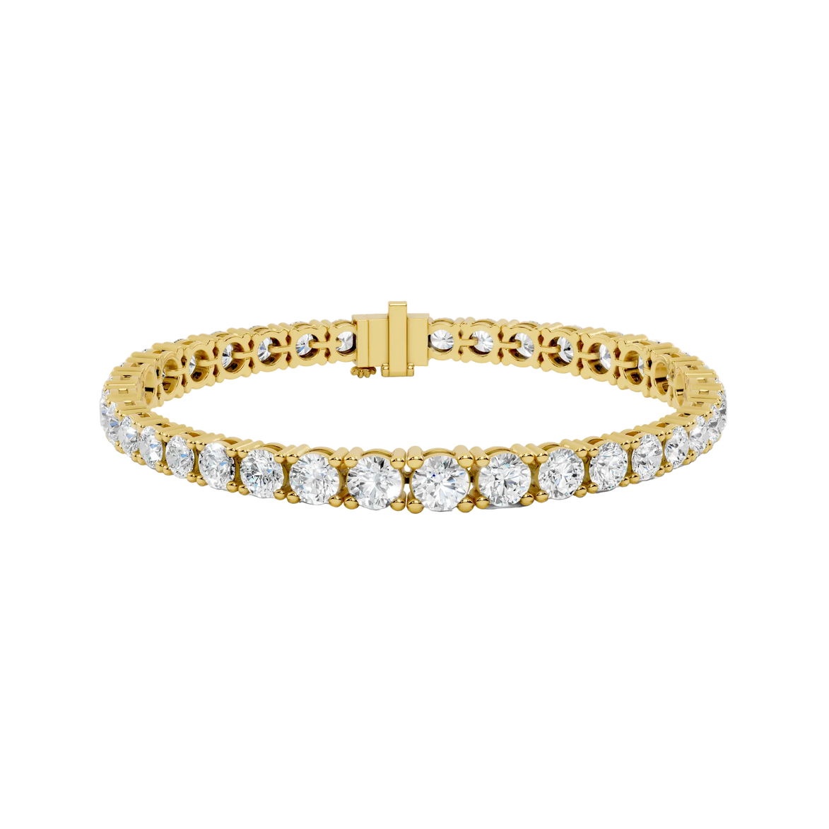 Gold bracelet with diamond stones on a white background