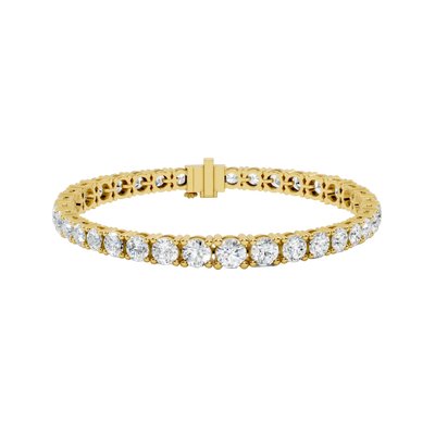 Graduated Round Diamond Tennis Bracelet in Yellow Gold