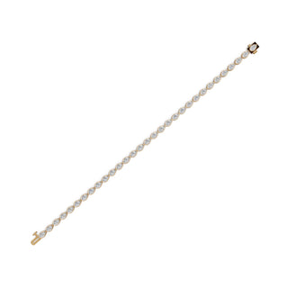6.2 ct Pear Lab Grown Diamond Tennis Bracelet in yellow gold, view 2