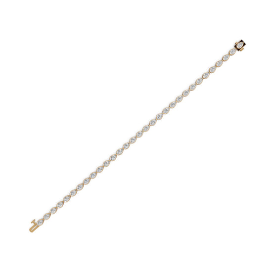 6.2 ct Pear Lab Grown Diamond Tennis Bracelet in yellow gold, view 2