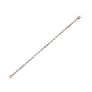 6.4 ct Pear Lab Grown Diamond Tennis Bracelet in yellow gold, view 2