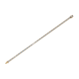 9.3 ct Emerald Lab Grown Diamond Tennis Bracelet in yellow gold, view 2