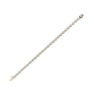 9.45 ct Pear Lab Grown Diamond Tennis Bracelet (27 stones) in yellow gold, view 2