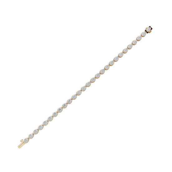 9.45 ct Pear Lab Grown Diamond Tennis Bracelet (27 stones) in yellow gold, view 2