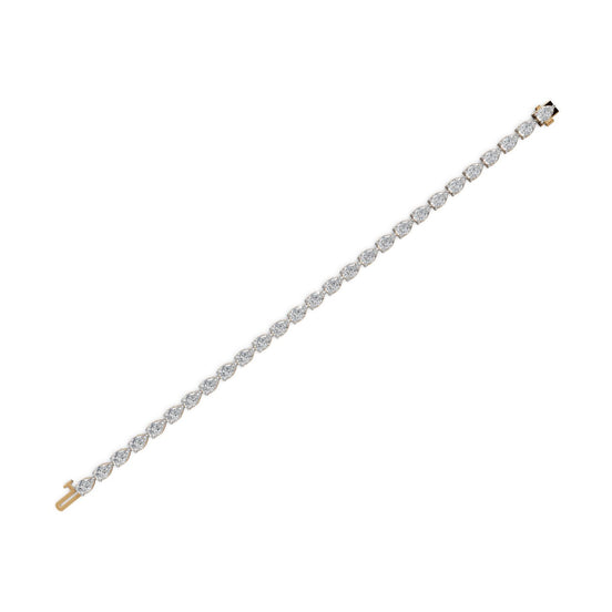 9.45 ct Pear Lab Grown Diamond Tennis Bracelet in yellow gold, view 2