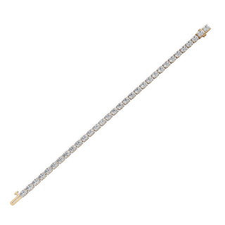 9.6 ct Oval Lab Grown Diamond Tennis Bracelet in yellow gold, view 2