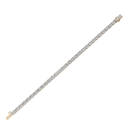 9.6 ct Oval Lab Grown Diamond Tennis Bracelet in yellow gold, view 2