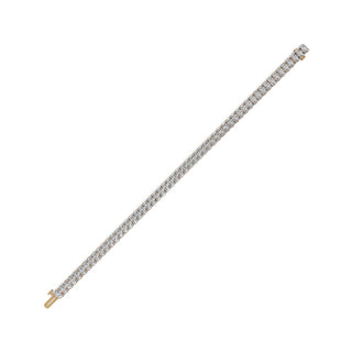 9.72 ct Oval Lab Grown Diamond Tennis Bracelet in yellow gold, view 2