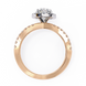 Gold ring with diamond on a white background