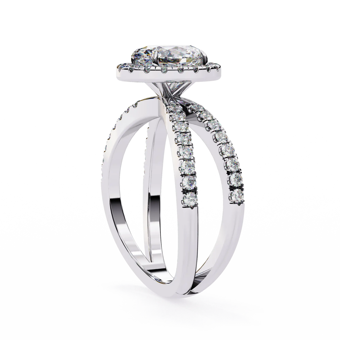 Diamond ring with a white background