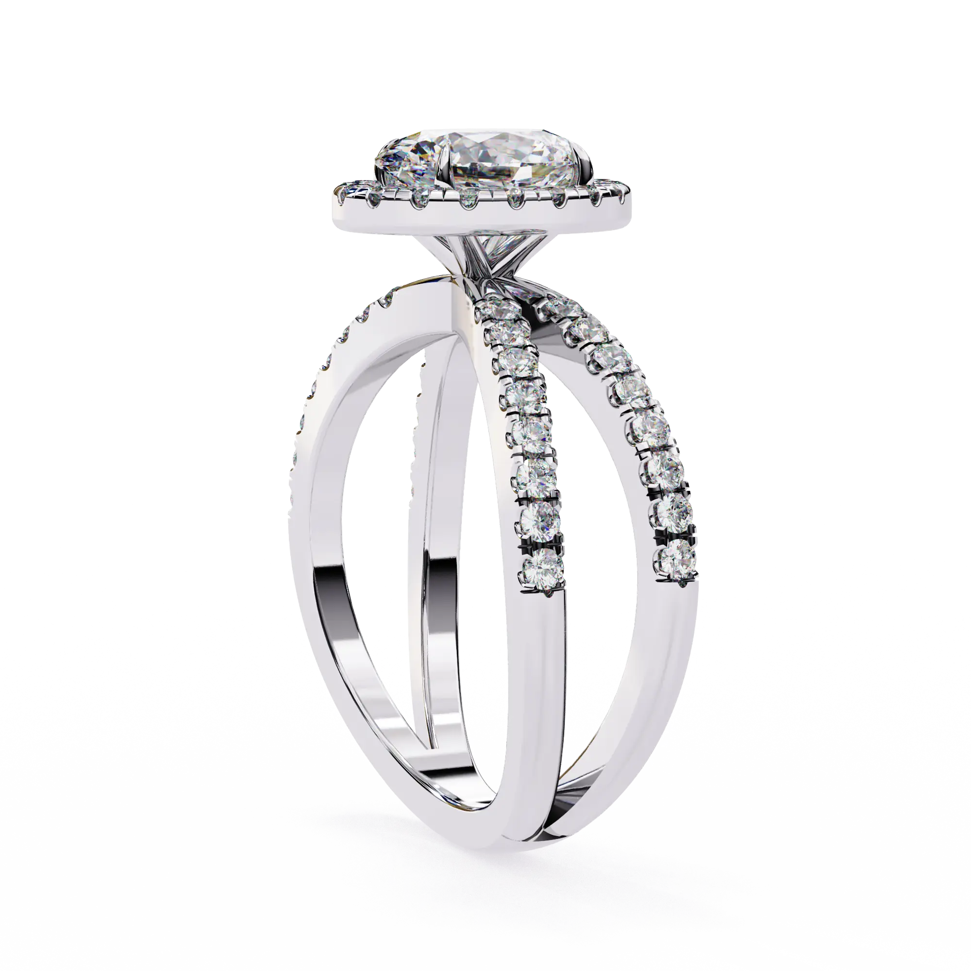 Diamond ring with a white background