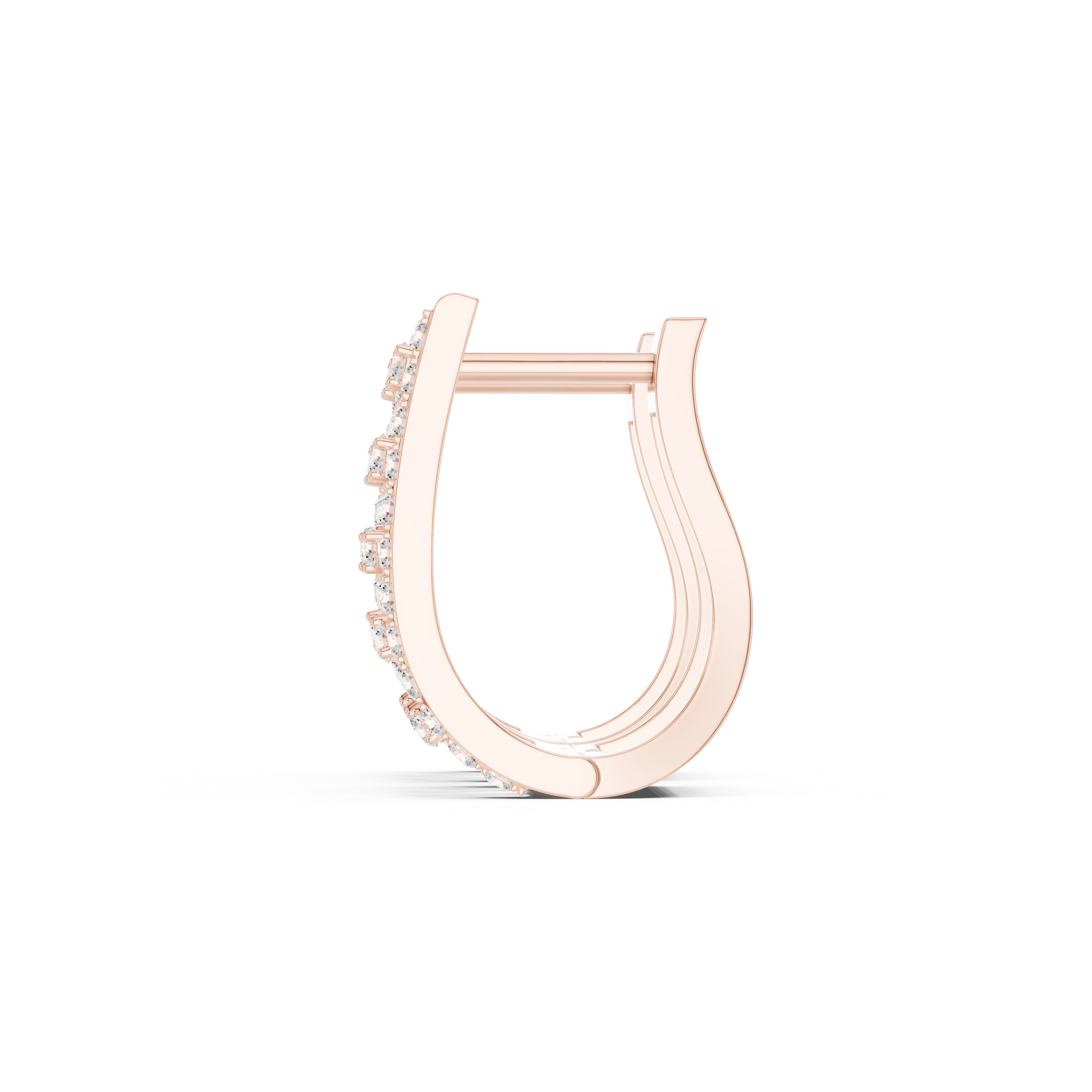 Contemporary diamond hoop earrings