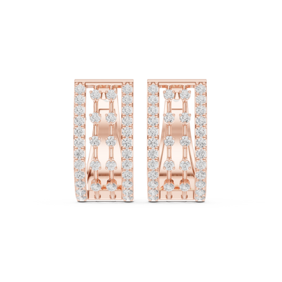 Contemporary diamond hoop earrings