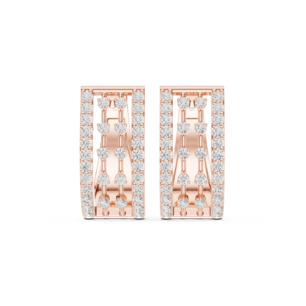 Contemporary diamond hoop earrings