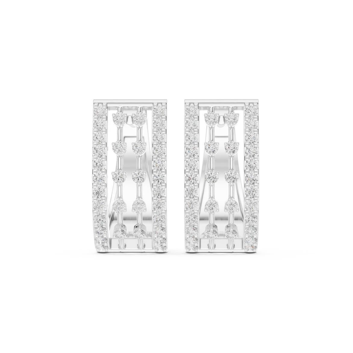 Contemporary diamond hoop earrings
