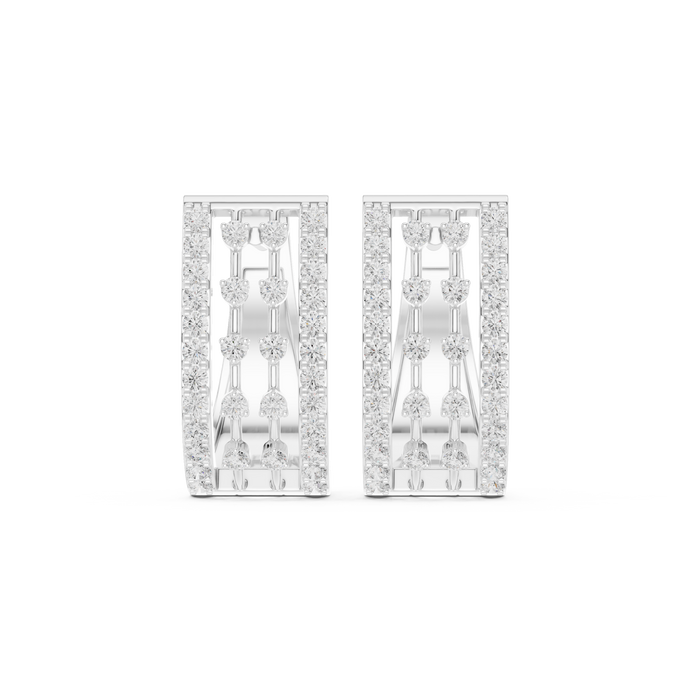 Contemporary diamond hoop earrings
