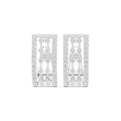 Contemporary diamond hoop earrings