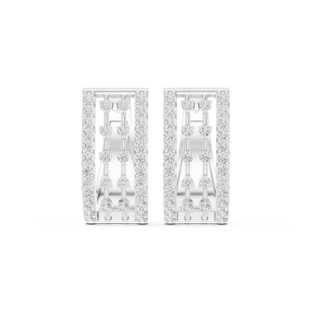 Contemporary diamond hoop earrings