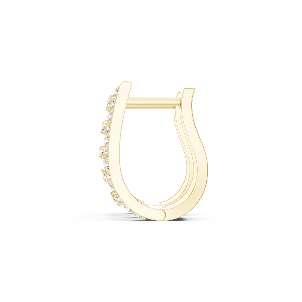 Contemporary diamond hoop earrings
