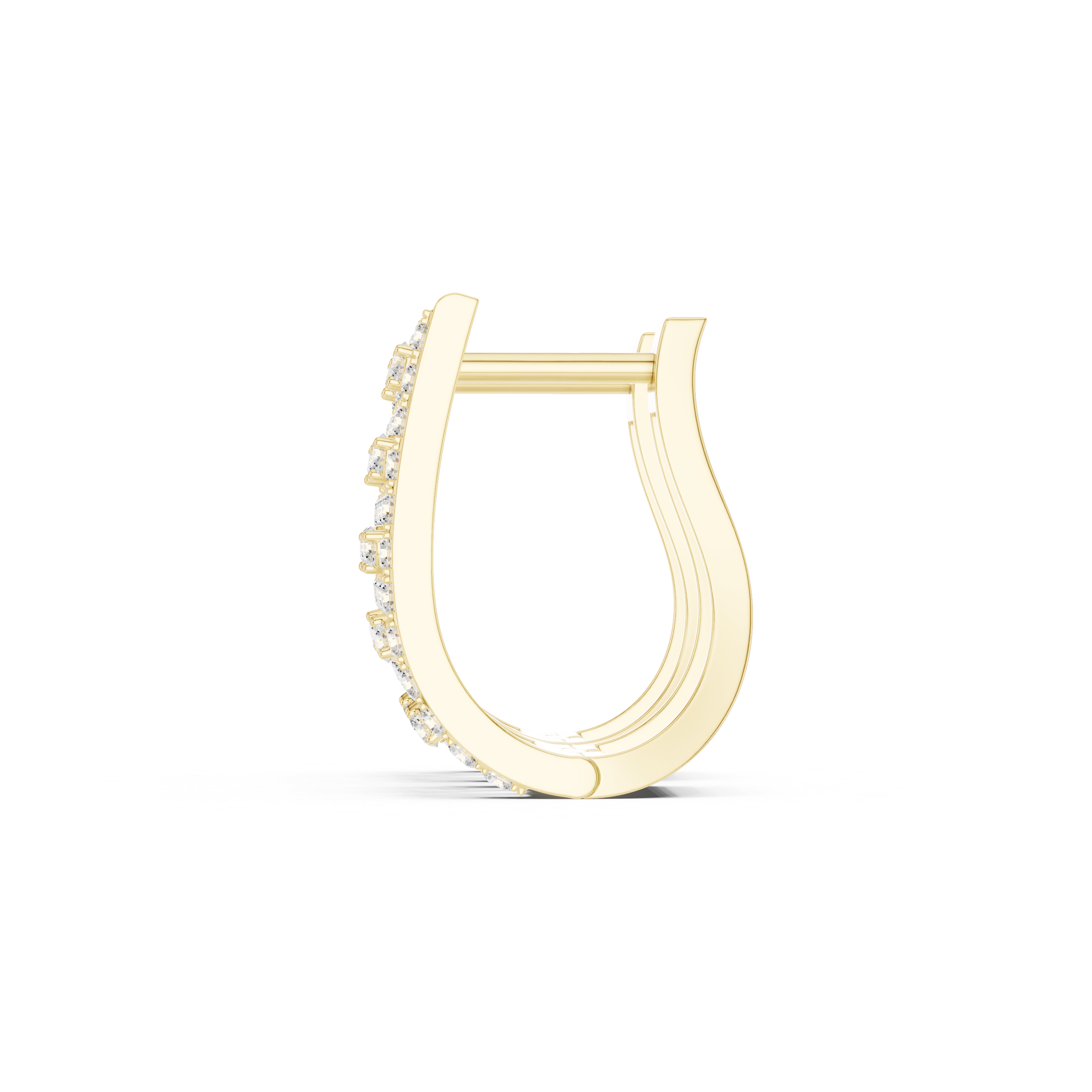 Contemporary diamond hoop earrings