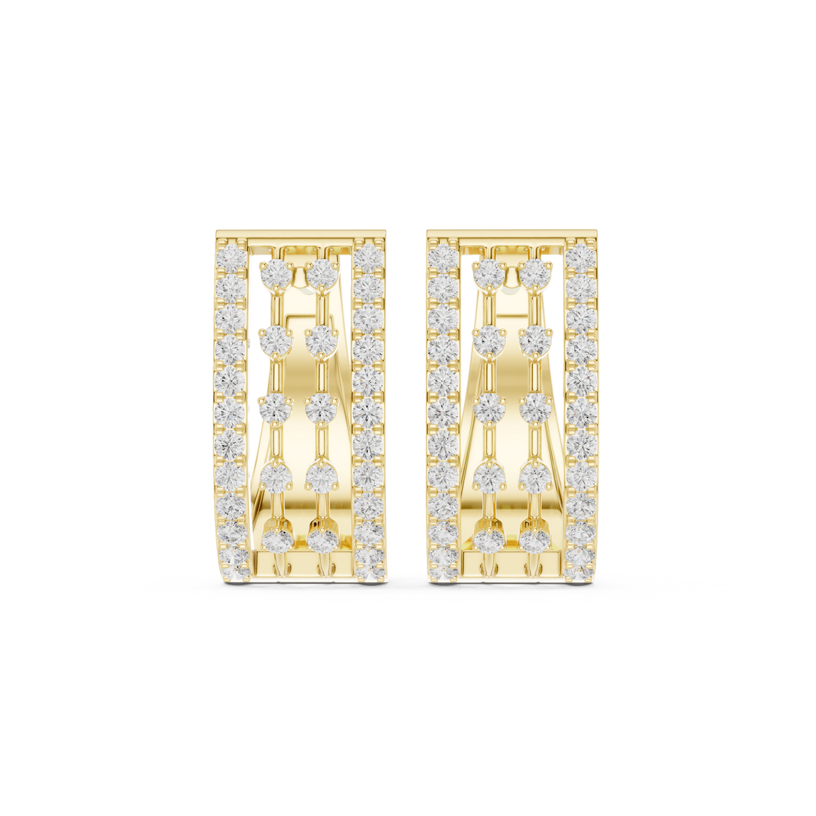 Contemporary diamond hoop earrings