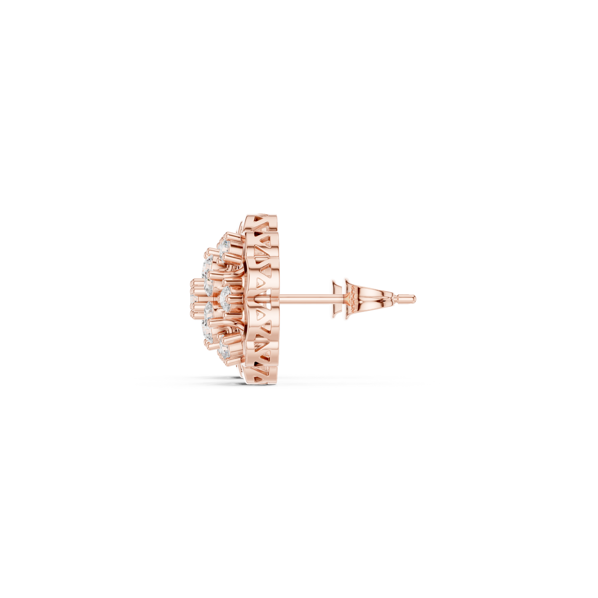 Elegant floral diamond stud earrings