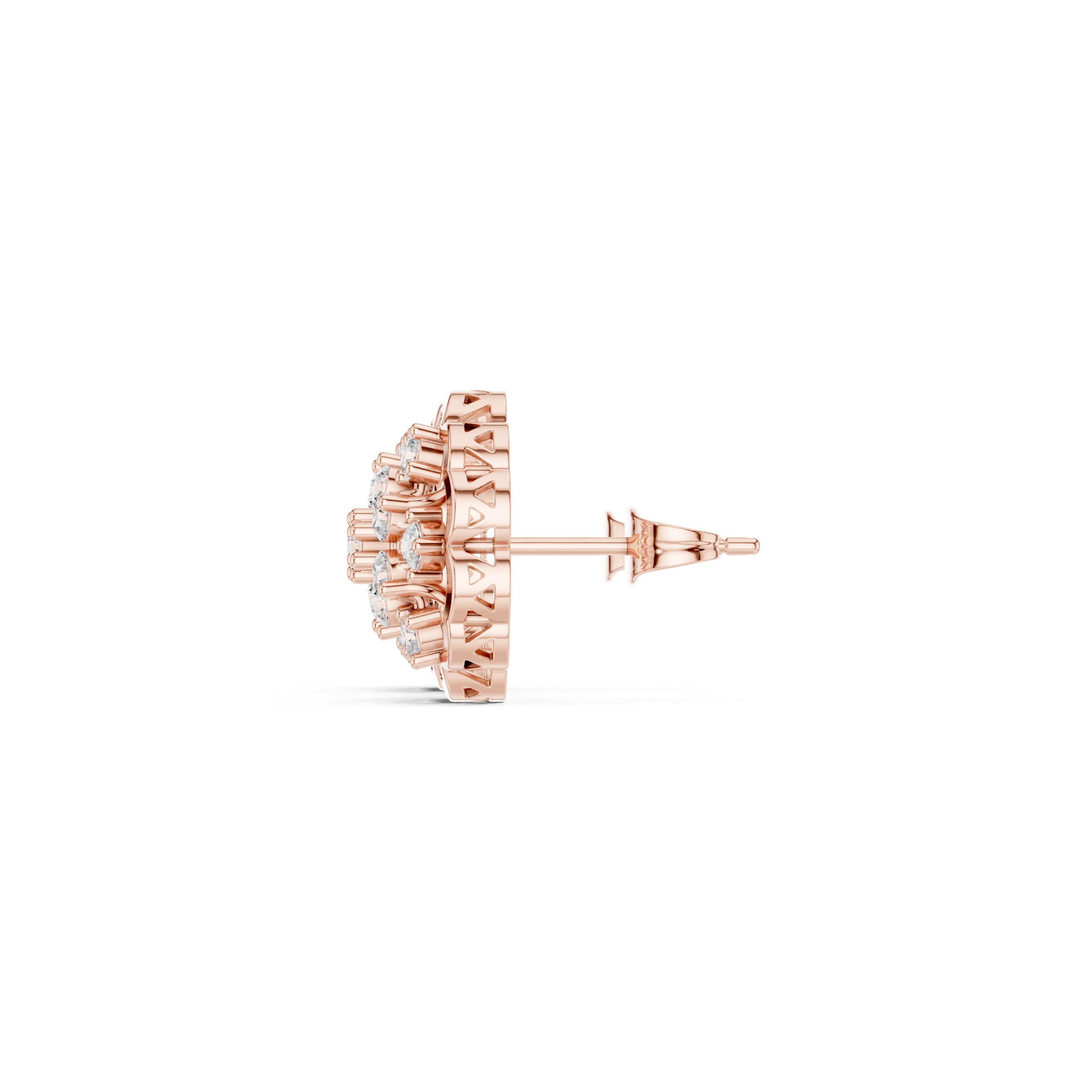 Elegant floral diamond stud earrings